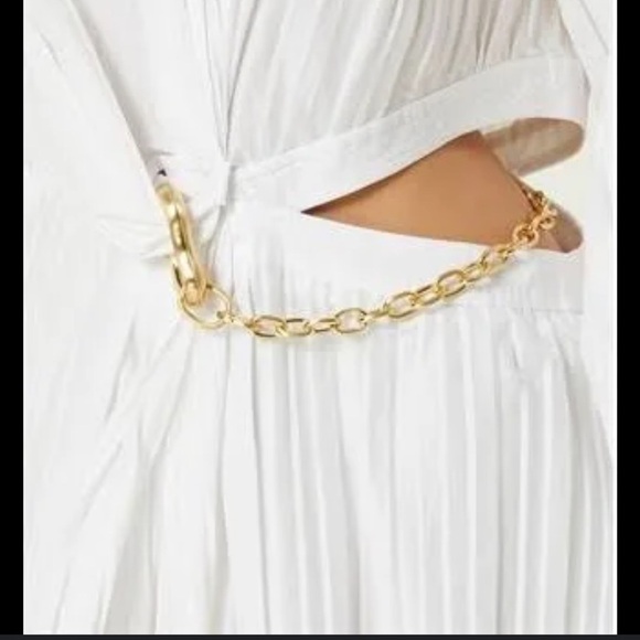 NWT Jonathan Simkhai Fraya Plisse Poplin Dress White - Picture 8 of 16